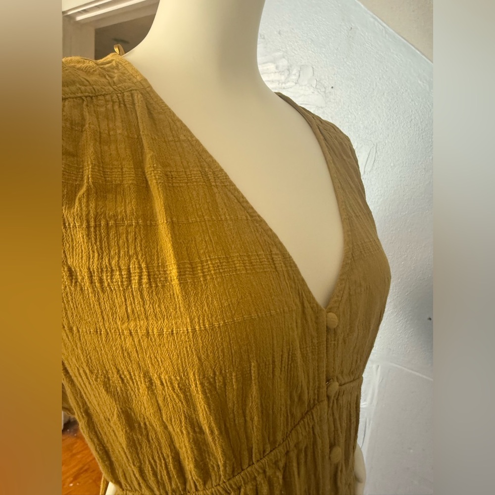Lucky Brand Mustard Button-Front Maxi Dress - Picture 8 of 9
